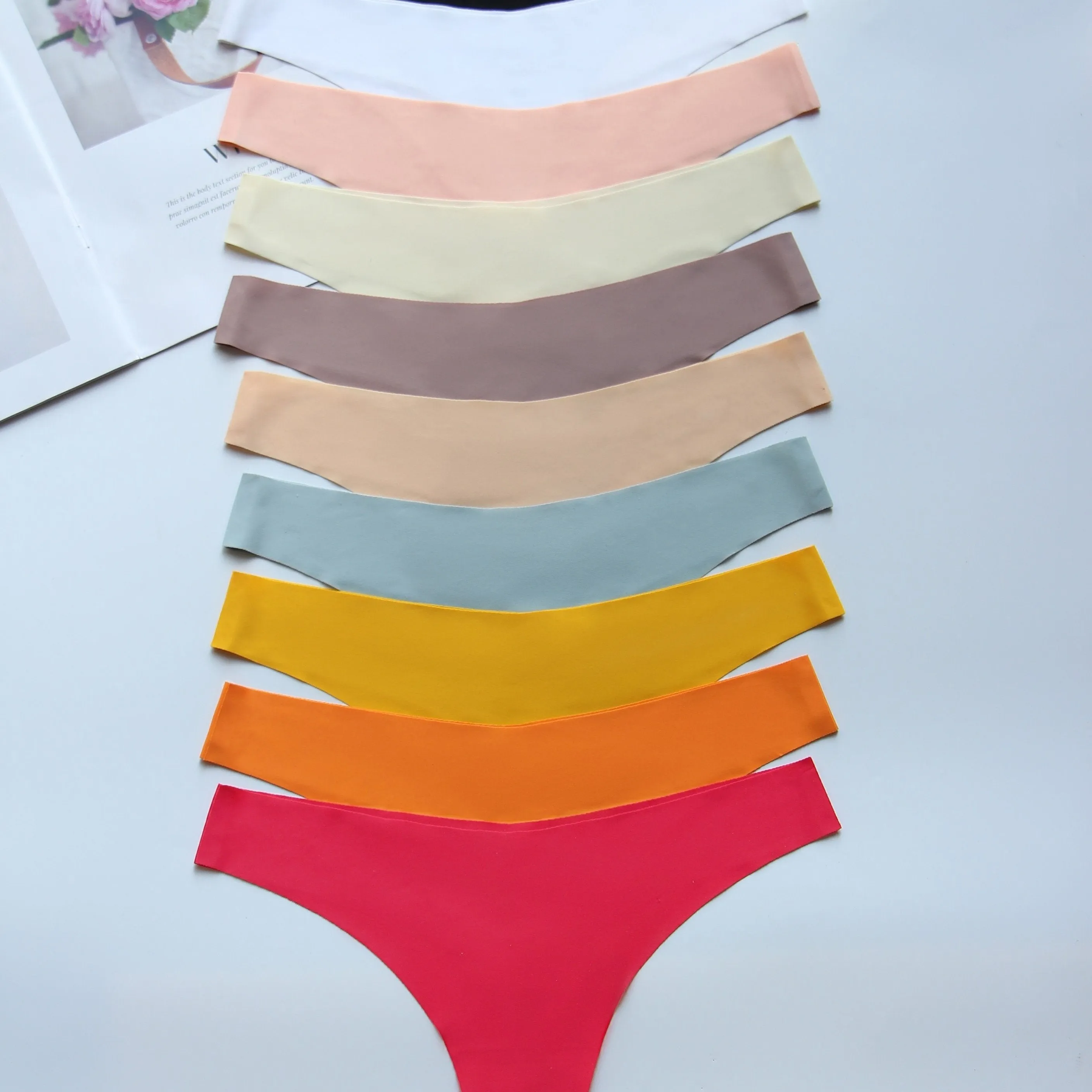 10pcs Women's Seamless Solid Thongs - Comfy, Breathable & Stretchy Intimates Panties