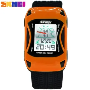 2017 Hot Kids Watches Silicone Jelly Waterproof Swim Sport Wristwatches For Children Car Style Digital Led Cartoon Watch For Boy