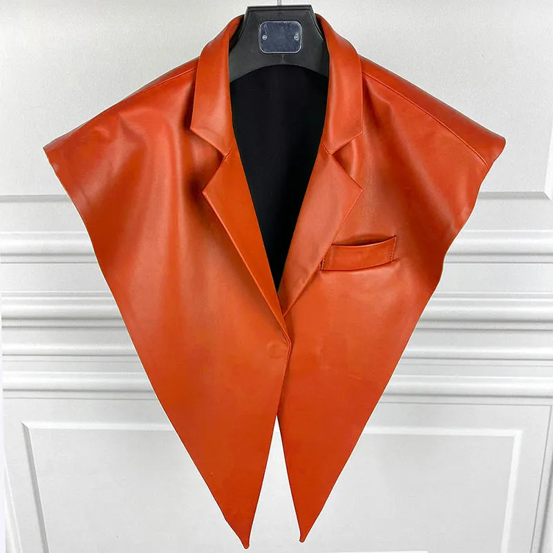 2022 New Spring Autumn Genuine Sheepskin Leather Shawls Women's Real Leather Jacket S3876
