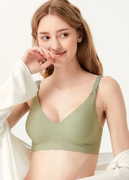 210826G Ultra Silky Seamless Maternity & Nursing Bra - Olive