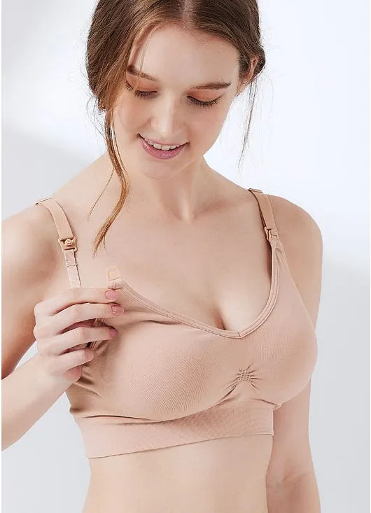 210890D - Ultra Breezy / Antibacterial Seamless Maternity & Nursing Bra (Meryl Skinlife) - Dusty Pink