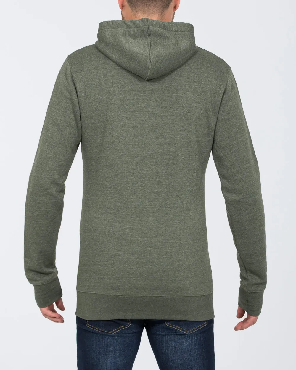 2t Pullover Tall Quarter Button Hoodie (khaki marl)