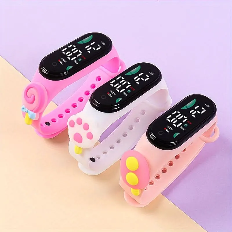 3 pcs. Cute Cartoon Electronic Bracelet Watch Set for Girls