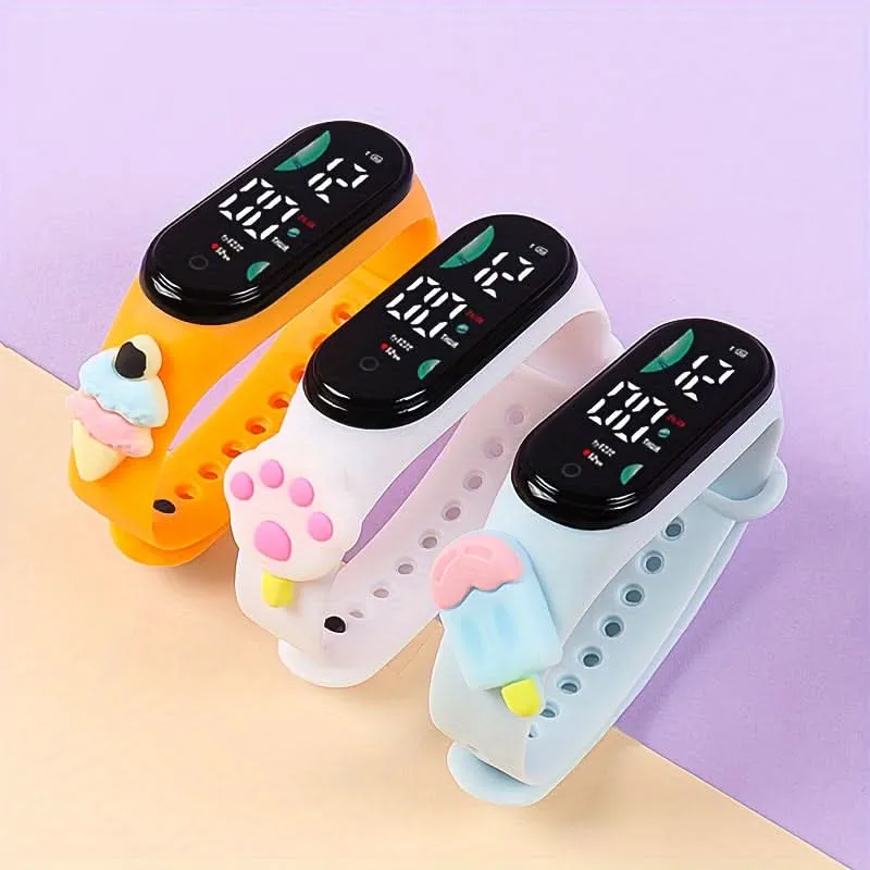 3 pcs. Cute Cartoon Electronic Bracelet Watch Set for Girls