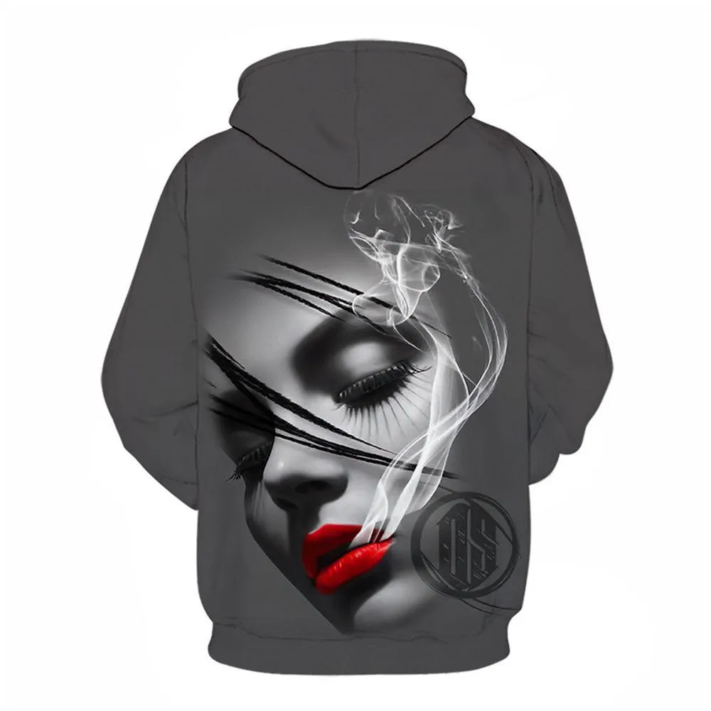 3D Graphic Printed Hoodies Lady