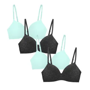 4 Pack Soft Foam Wireless T-Shirt Bra