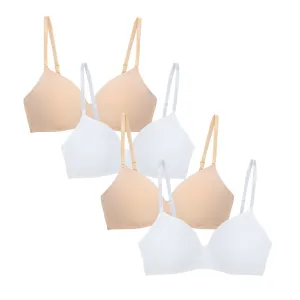 4 Pack Soft Foam Wireless T-Shirt Bra