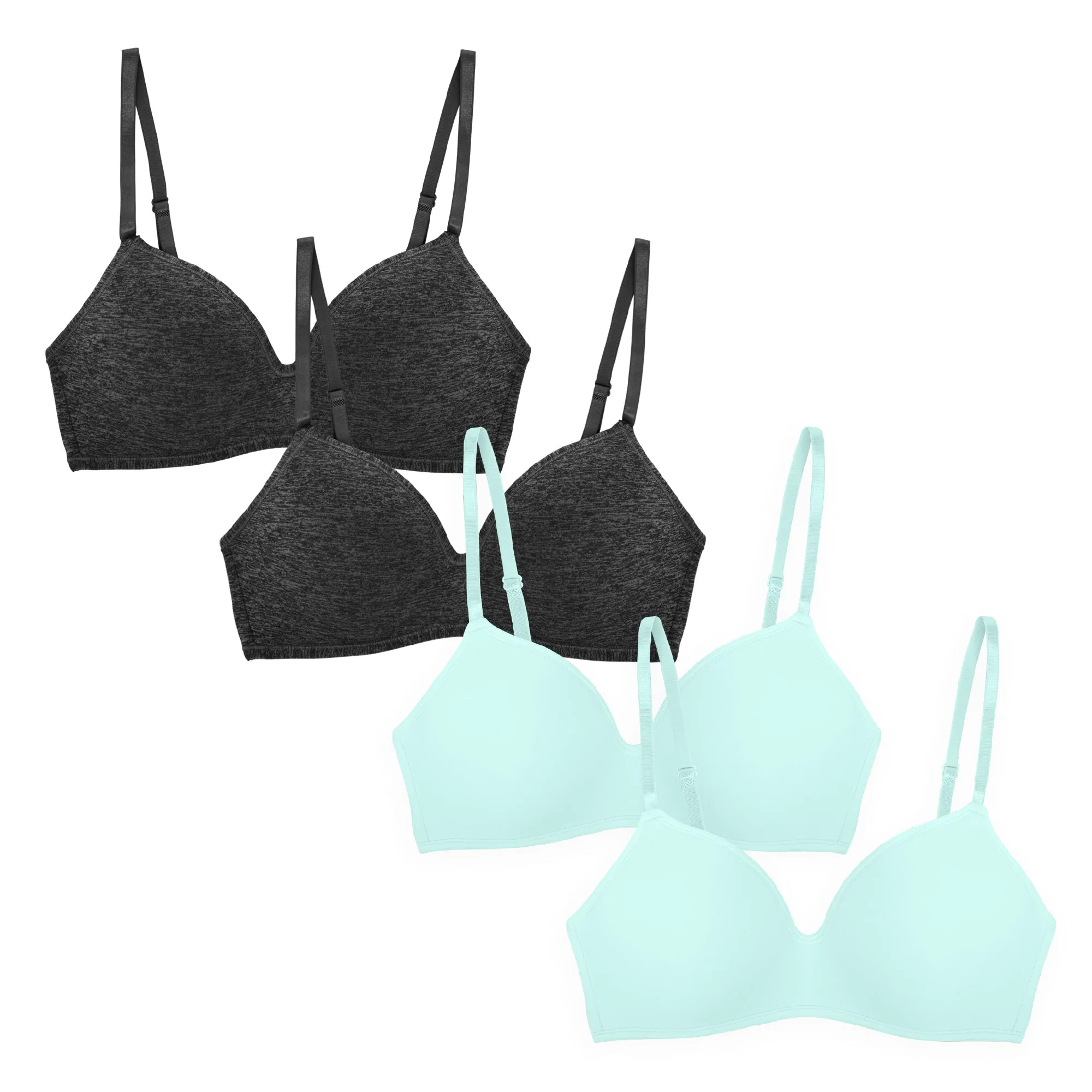 4 Pack Soft Foam Wireless T-Shirt Bra