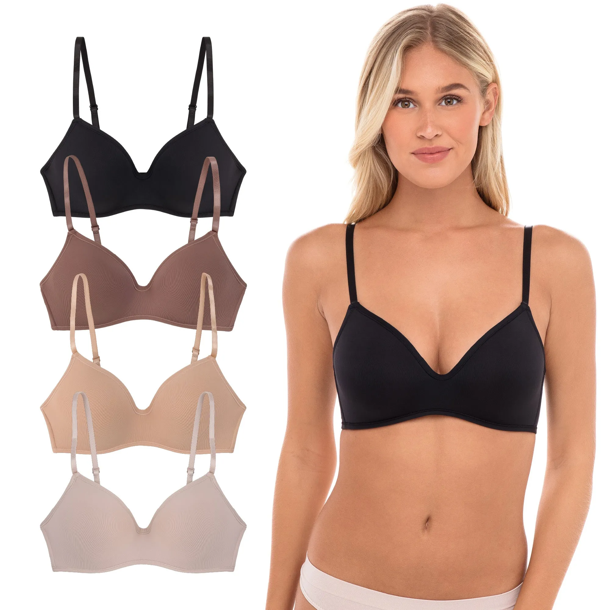 4 Pack Wireless Bra T-Shirt Bra