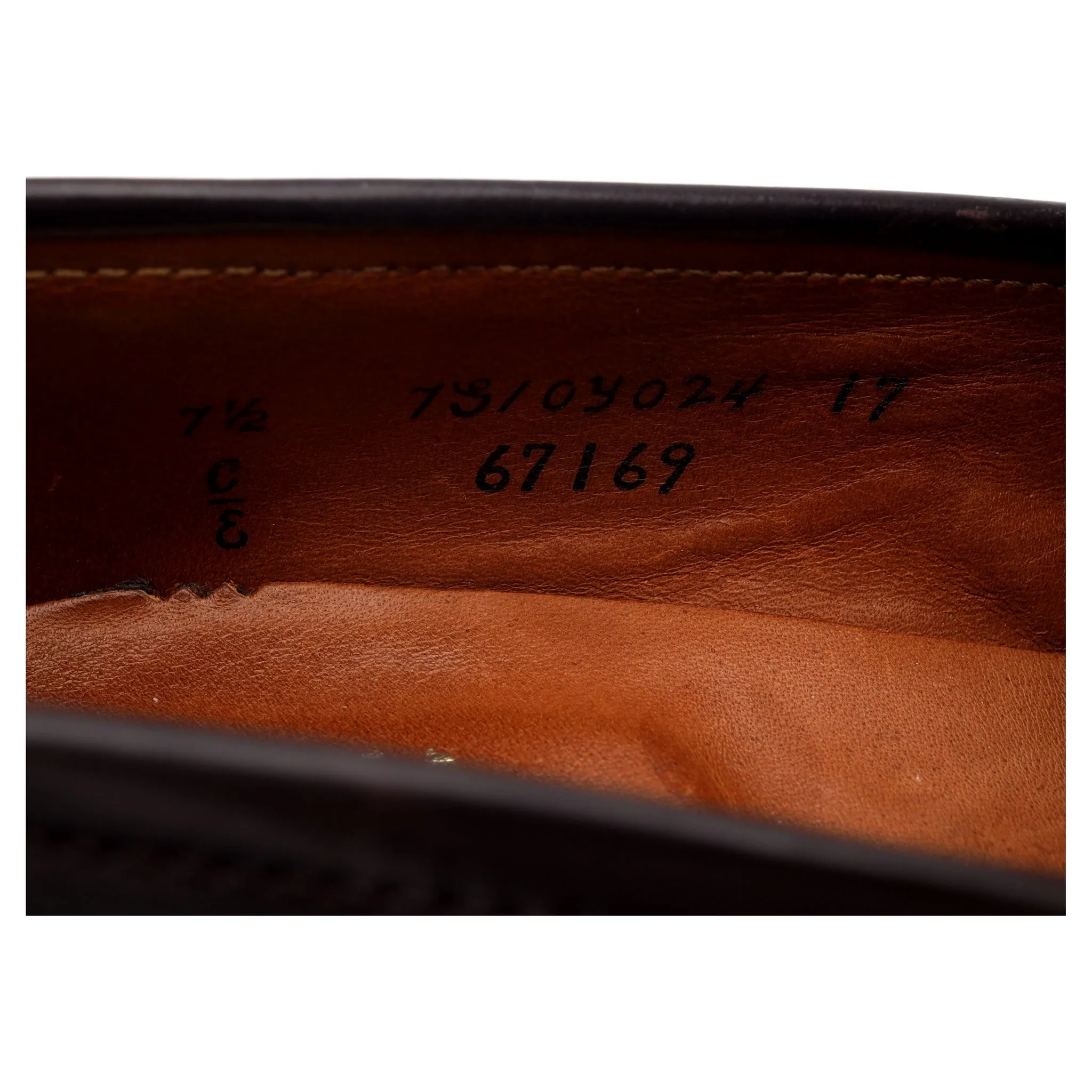 '67169' Burgundy Cordovan Leather Loafers UK 6.5 US 7.5 E