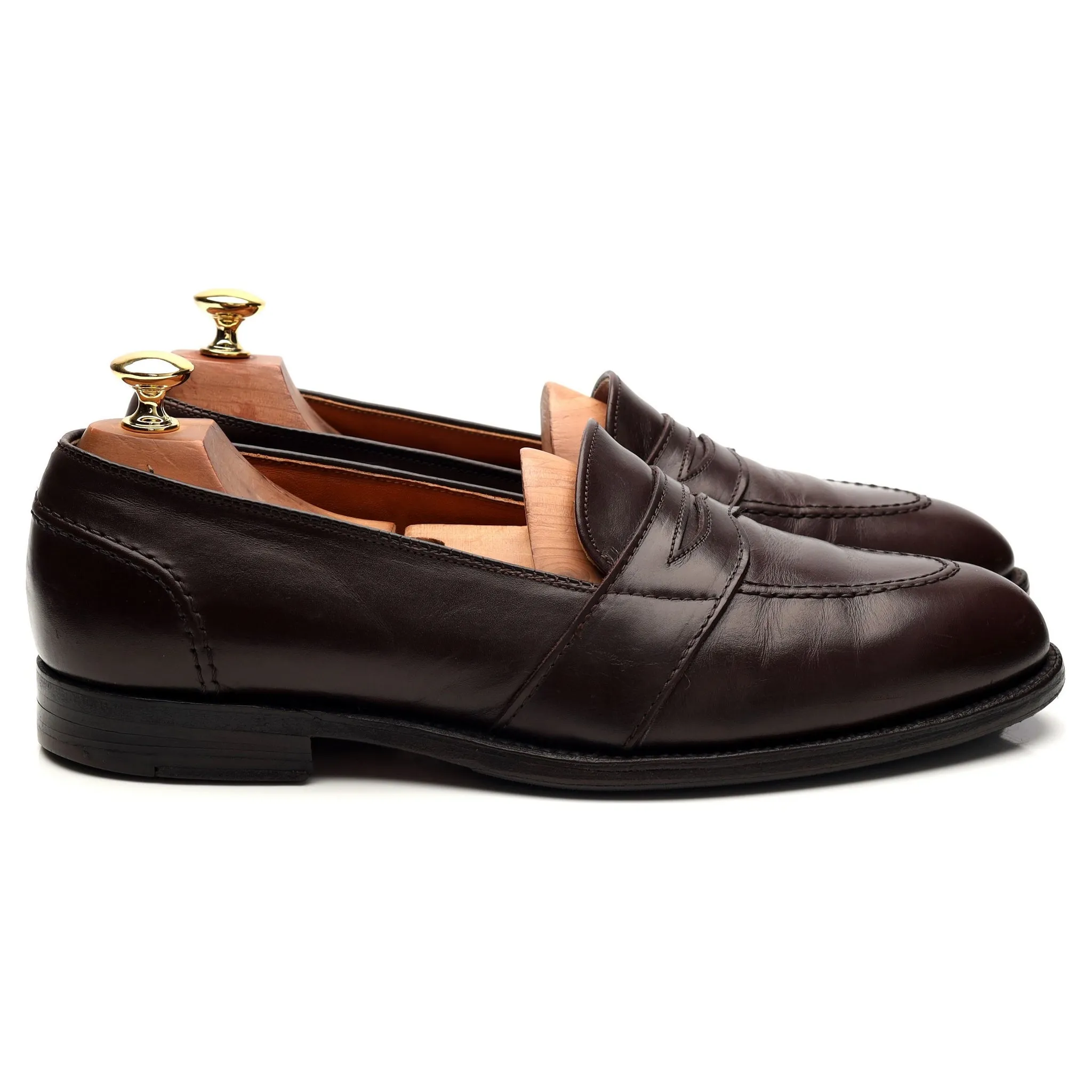 '686' Dark Brown Leather Loafers UK 8.5 US 9.5 D
