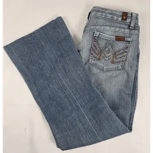 7 For All Mankind Bootcut Jeans Embellished Pocket  Womens Sz 28 measure 31x28