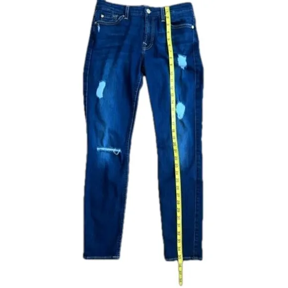 7 For All Mankind Women’s Distressed b(air) the ankle skinny jeans size 27