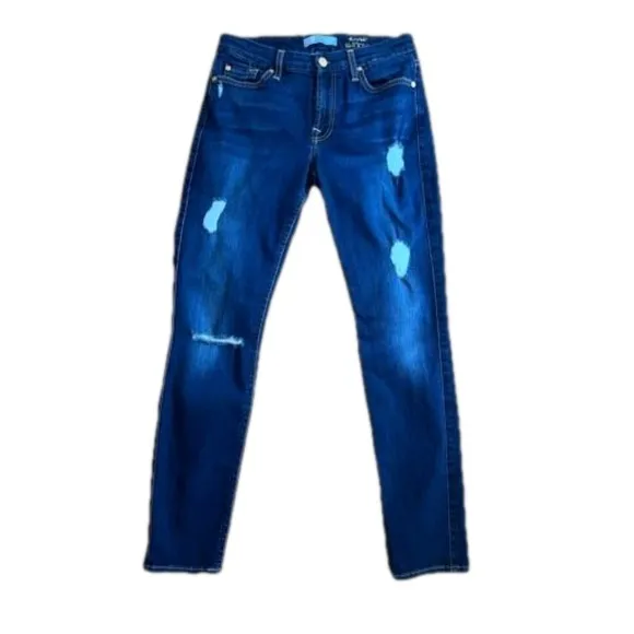 7 For All Mankind Women’s Distressed b(air) the ankle skinny jeans size 27