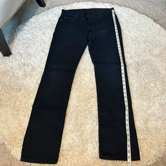 7 For All Mankind Womens Mid Rise Bootcut Pockets Denim Jeans Black Size 28