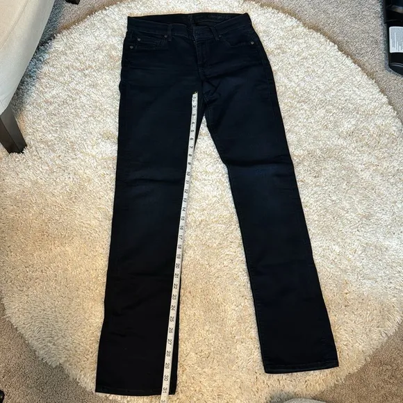 7 For All Mankind Womens Mid Rise Bootcut Pockets Denim Jeans Black Size 28