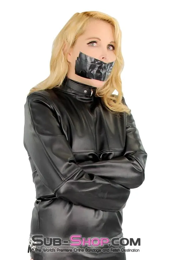 7850DL      Captured Beauty Faux Leather Straitjacket with Leg Binder