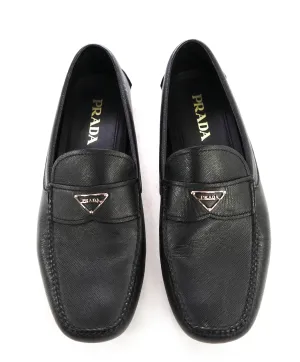 $850 PRADA - Black Saffiano LOGO Leather Penny Loafers - 10US (9)
