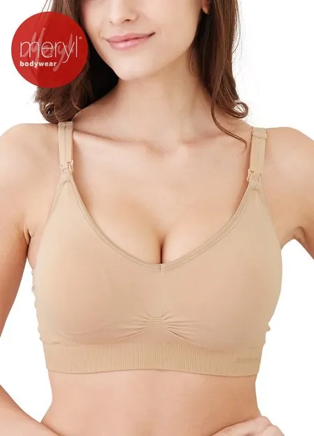 98811F (Nude) Responsive Antibacterial Seamless Maternity Nursing Bra