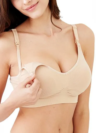 98811F (Nude) Responsive Antibacterial Seamless Maternity Nursing Bra