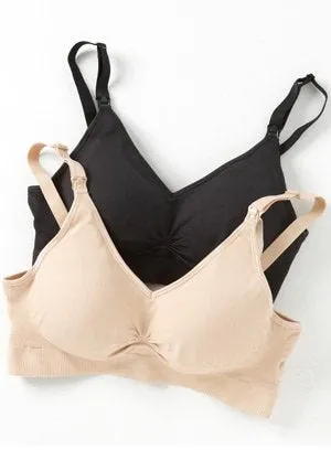 9881X (Black) Seamless Padded Nursing Bra
