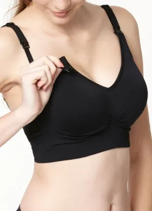 9881X (Black) Seamless Padded Nursing Bra