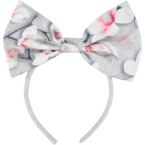 A DEE - Magnolia Print Bow Hairband - Grey