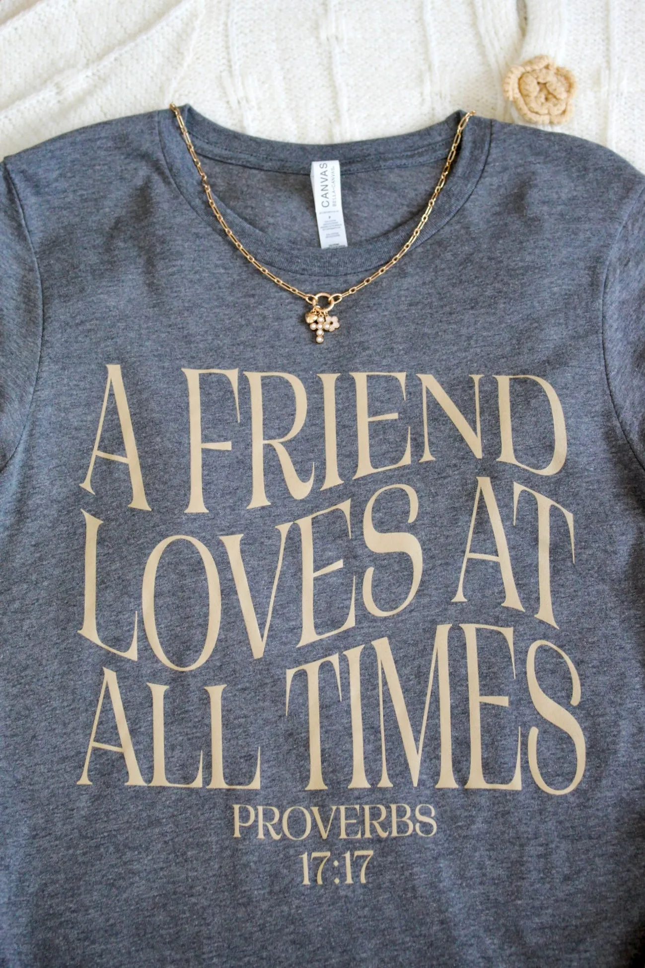 A Friend Loves At All Times Graphic Tee • Charcoal Grey
