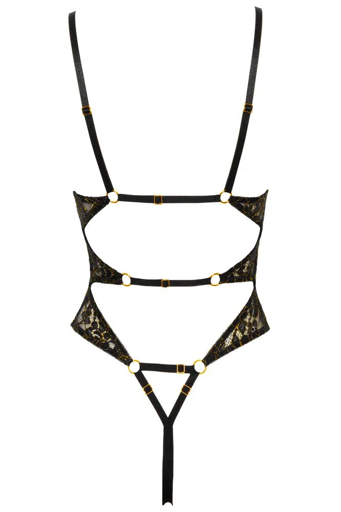 Abierta Fina Black Lace Body