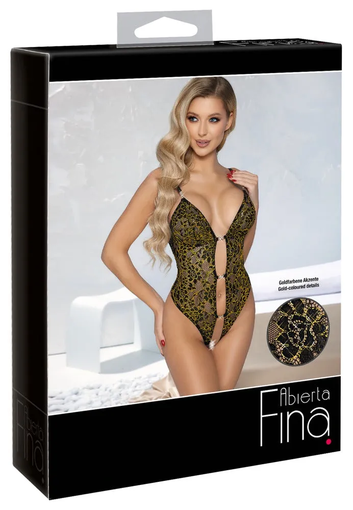 Abierta Fina Black Lace Body
