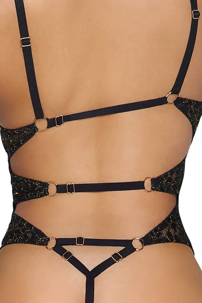 Abierta Fina Black Lace Body