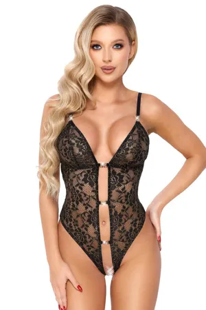 Abierta Fina Black Lace Body