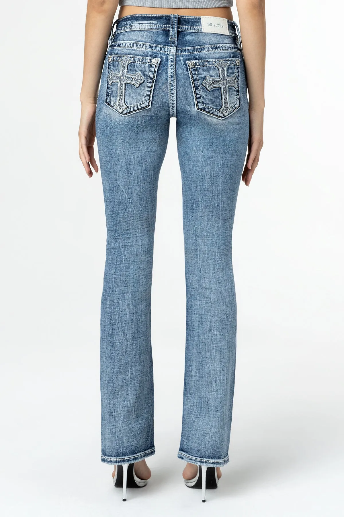 Acid Sequined Cross Bootcut Denim
