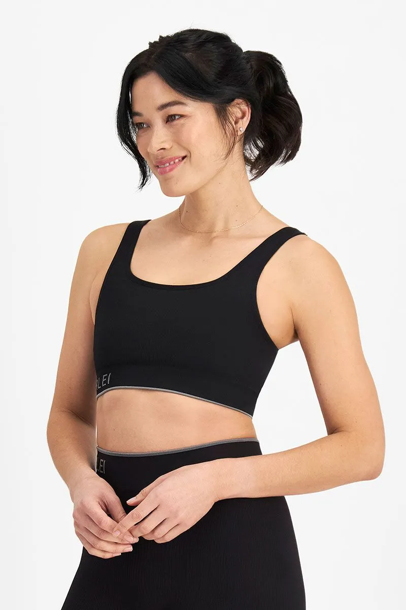 Active Seamless Scoop Crop Top - Black