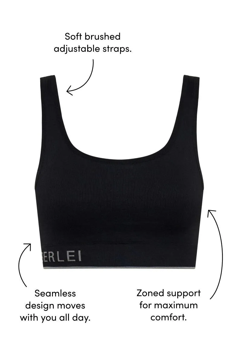 Active Seamless Scoop Crop Top - Black