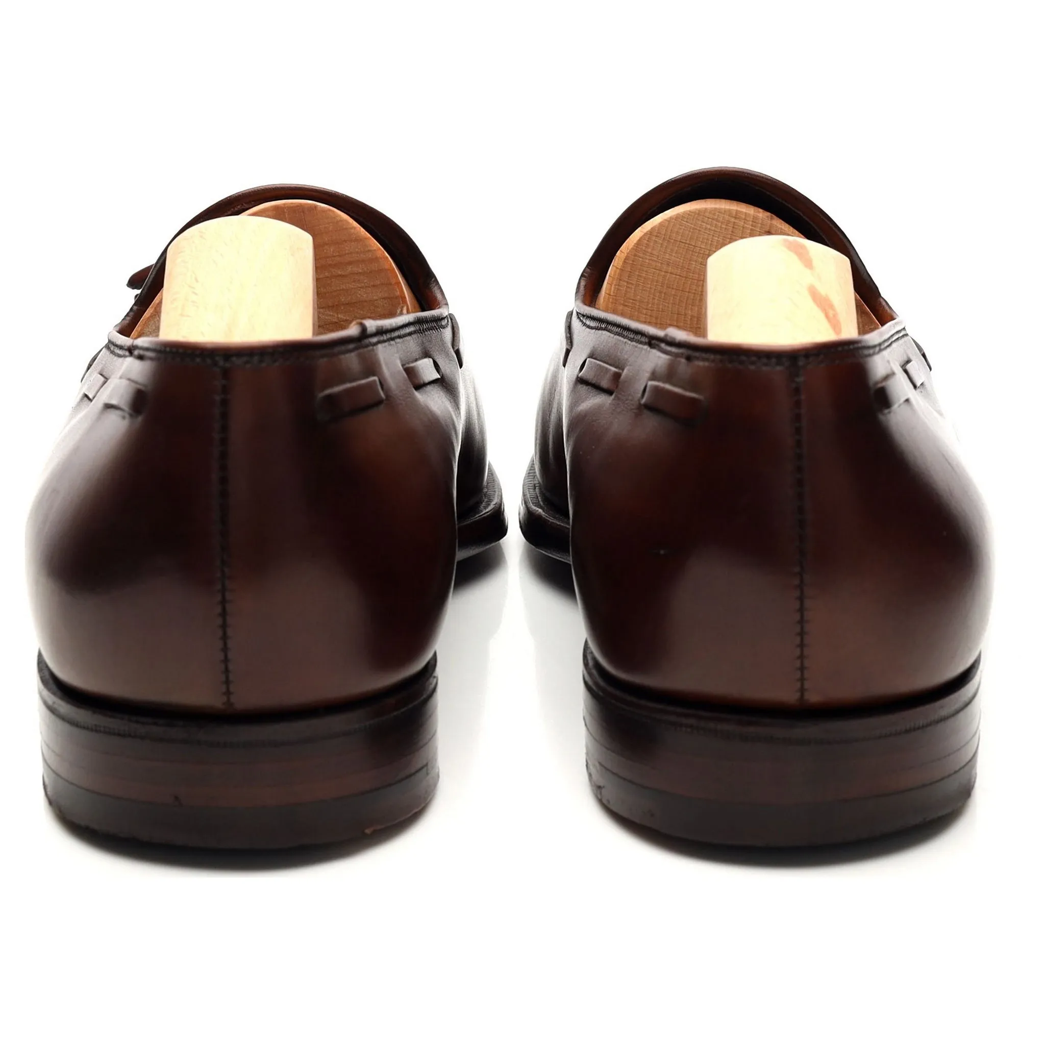 'Adrian' Dark Brown Tassel Leather Loafers UK 7.5 E