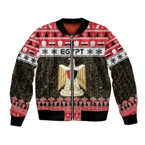 Afro Egypt Christmas Bomber Jacket Coat Of Arms Mix Egyptian Pattern LT15