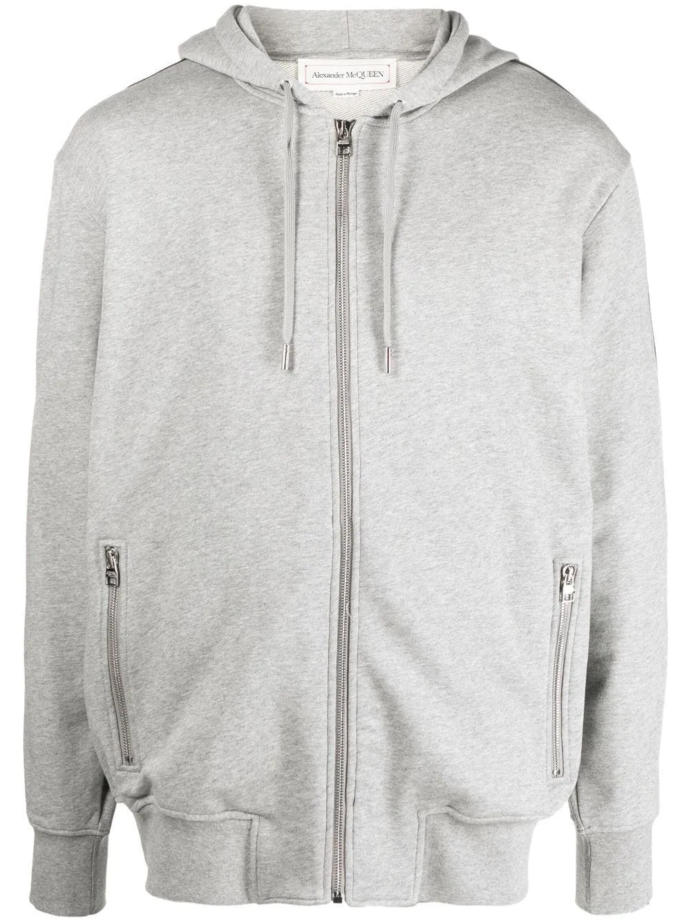Alexander McQueen logo-tape zip-up hoodie