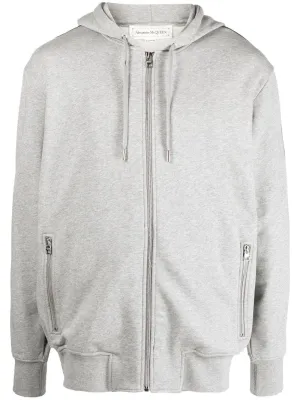 Alexander McQueen logo-tape zip-up hoodie