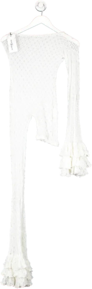 All From Fern White One Leg One Sleeve Jumpsuit UK S