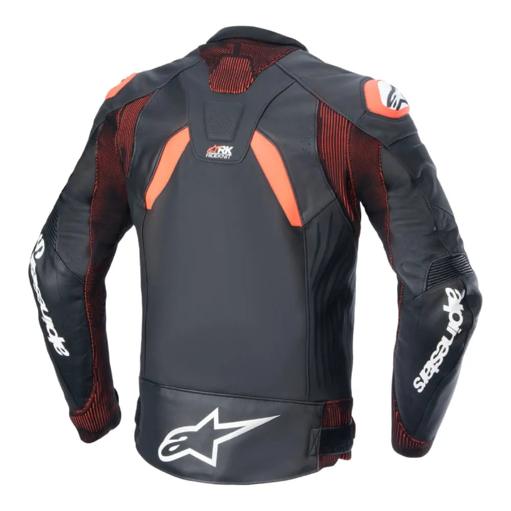 Alpinestars GP Plus R V4 Rideknit Leather Jacket Black / Red Fluo / White