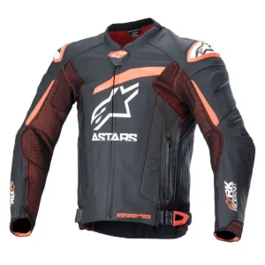 Alpinestars GP Plus R V4 Rideknit Leather Jacket Black / Red Fluo / White