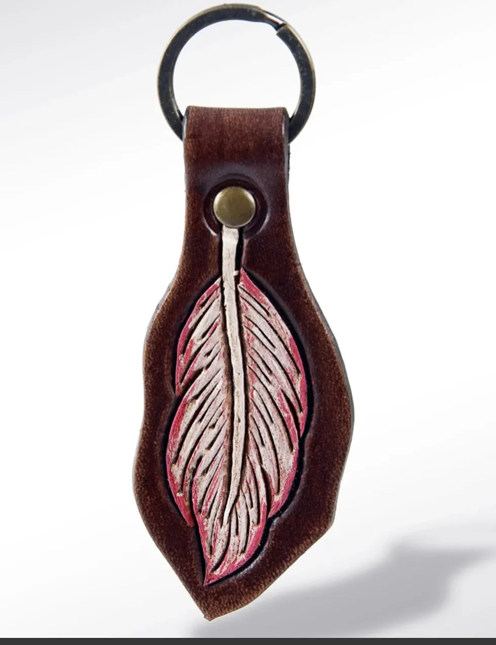 American Darling Red Leather Keychain