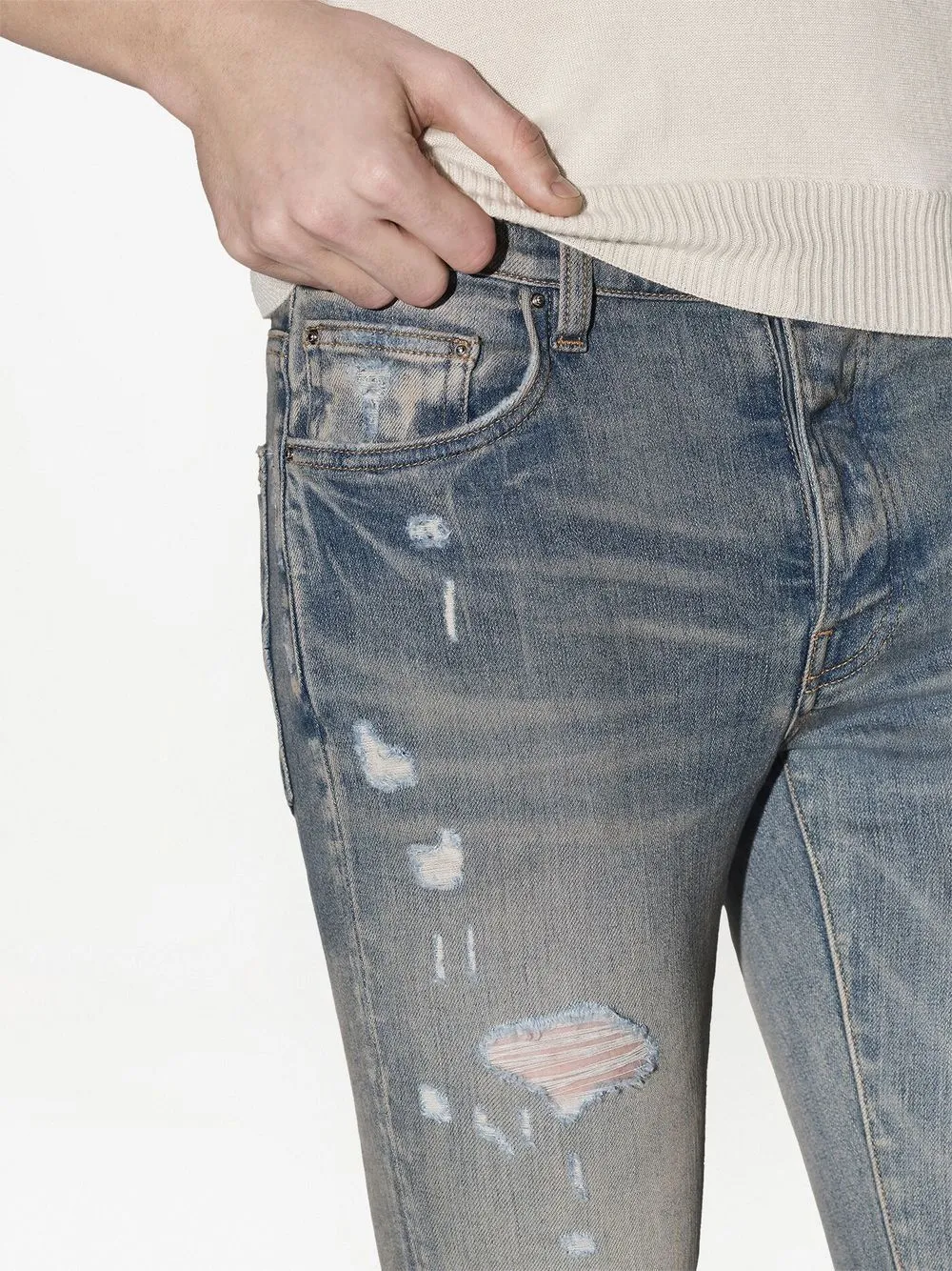 AMIRI Ultra Suede low-rise skinny jeans