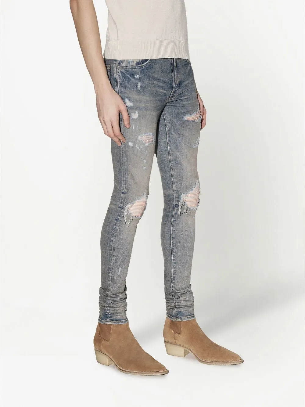 AMIRI Ultra Suede low-rise skinny jeans