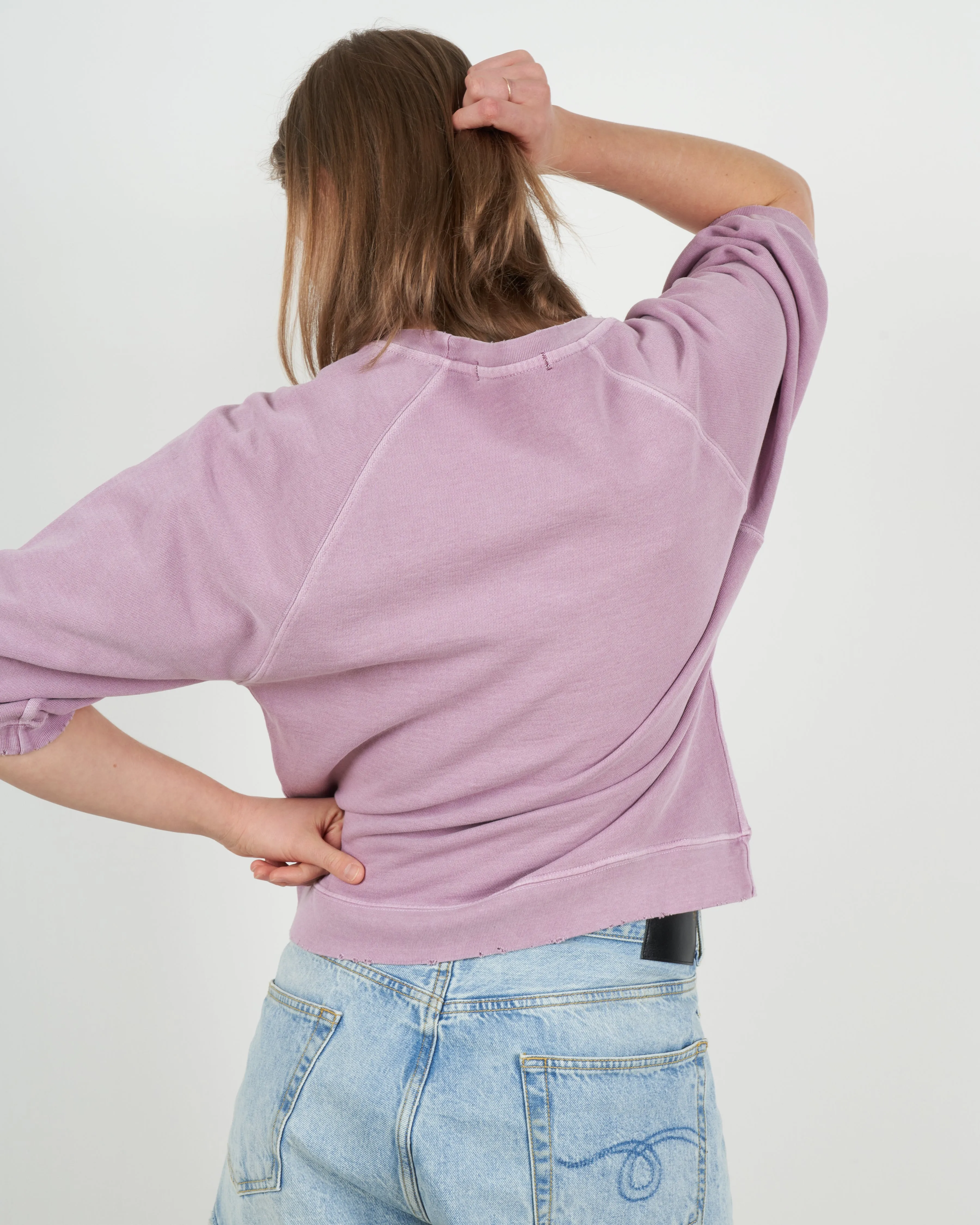 amo puff sleeve sweatshirt - orchid