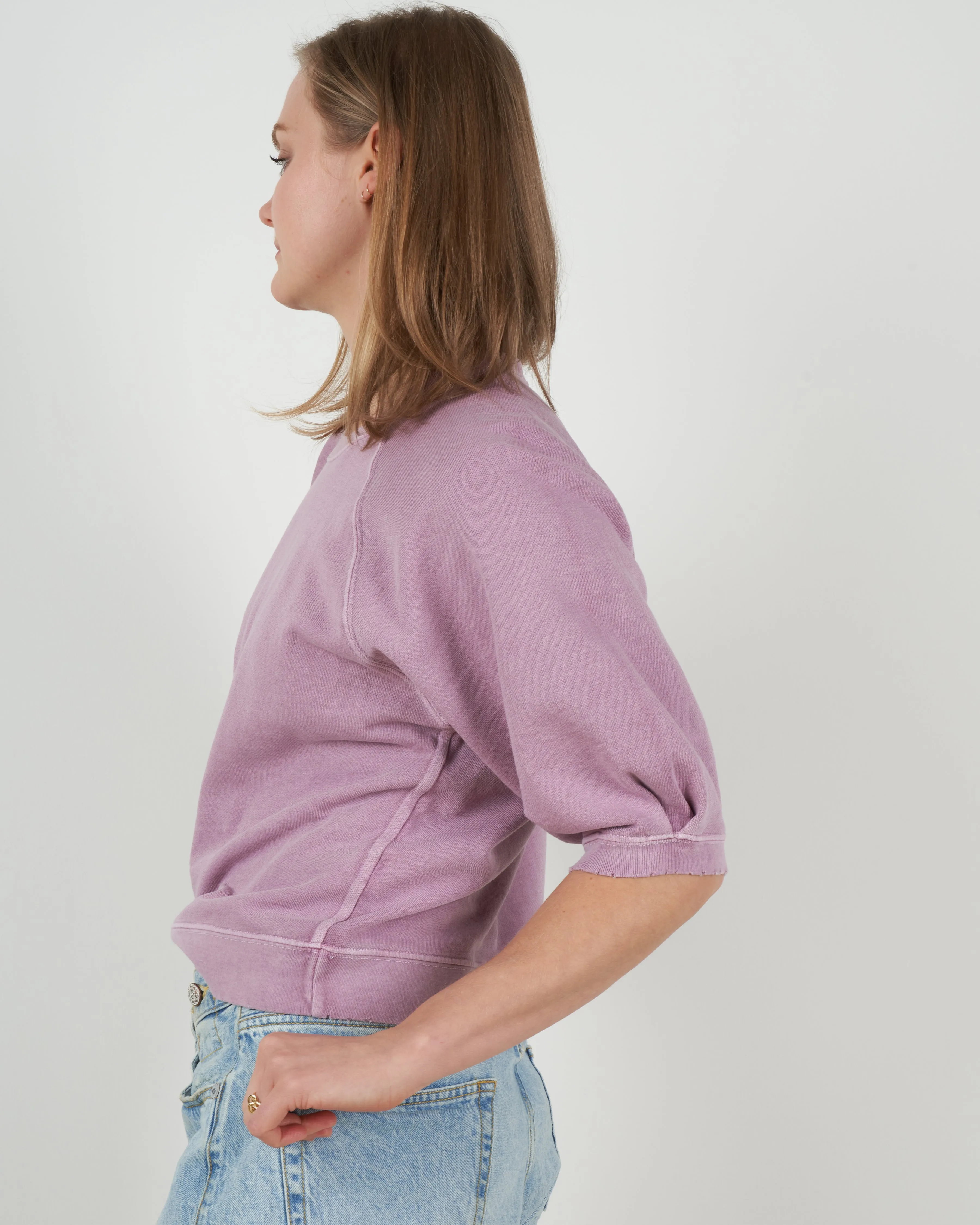 amo puff sleeve sweatshirt - orchid
