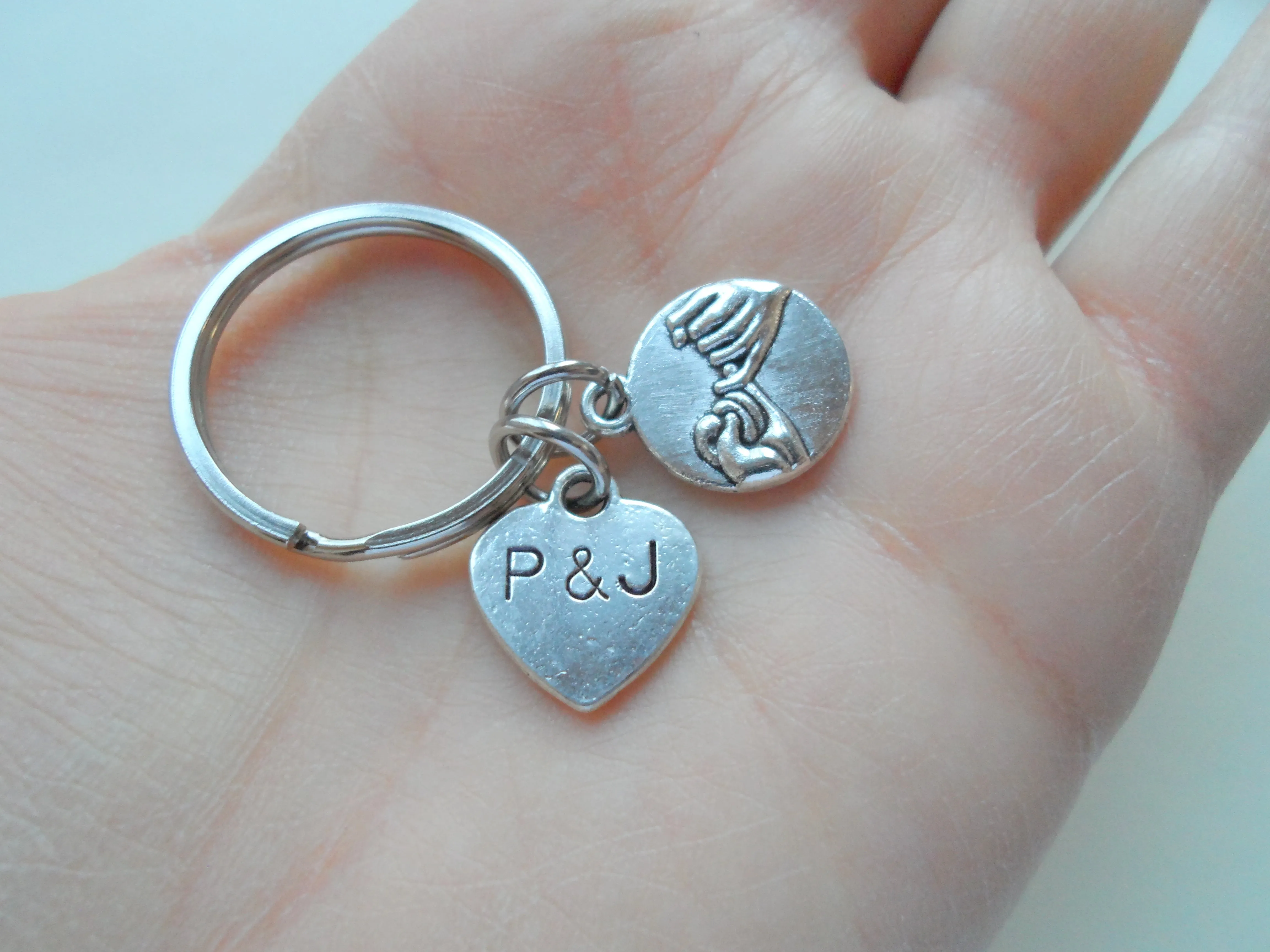 Anniversary Gift | Personalized Double Pinky Promise Charm Keychains