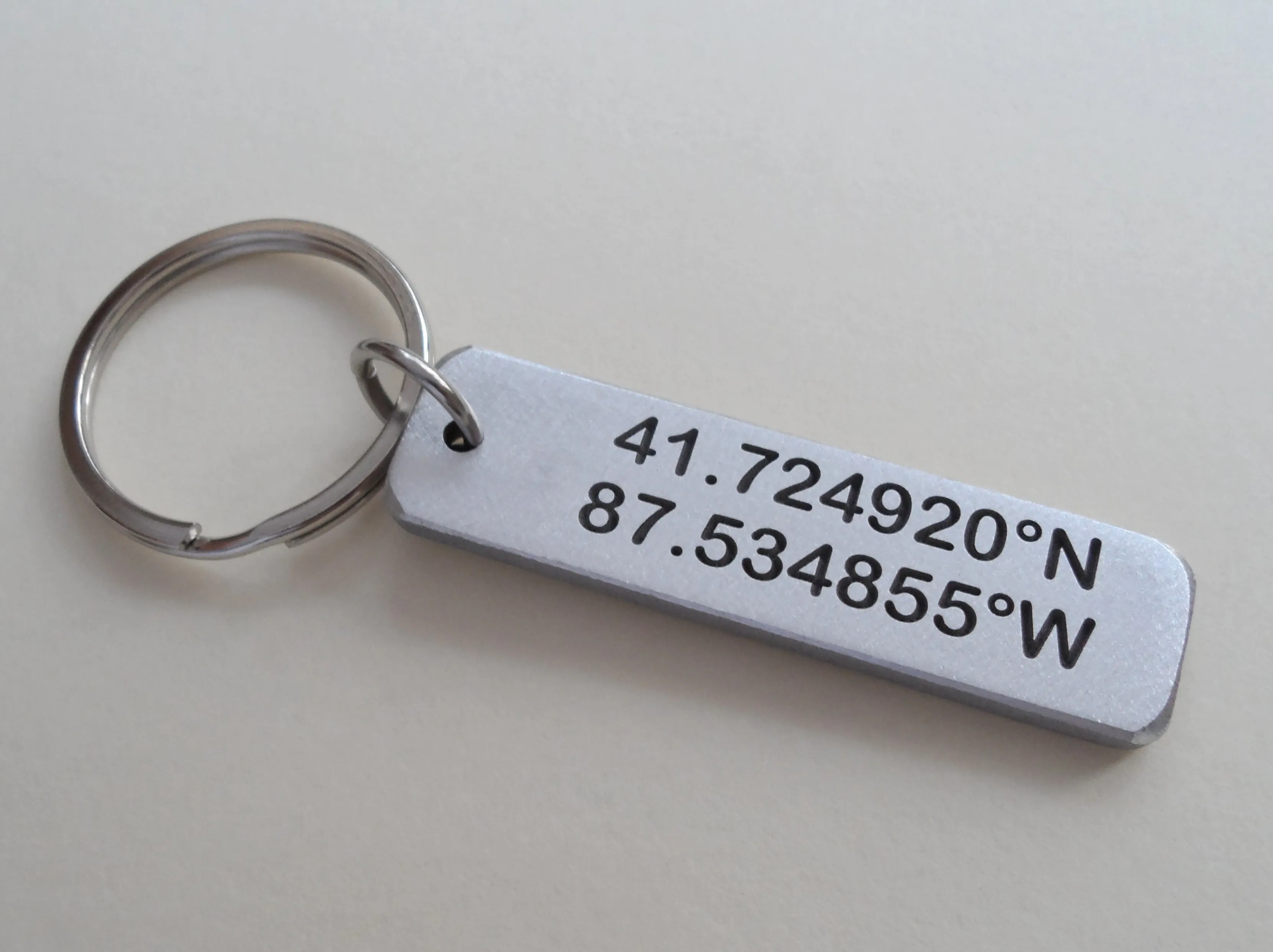 Anniversary Gift • Personalized "Hooked" w/ Anniversary Date Engraved on Aluminum Tag & Fish Hook Charm Keychain, Backside Options