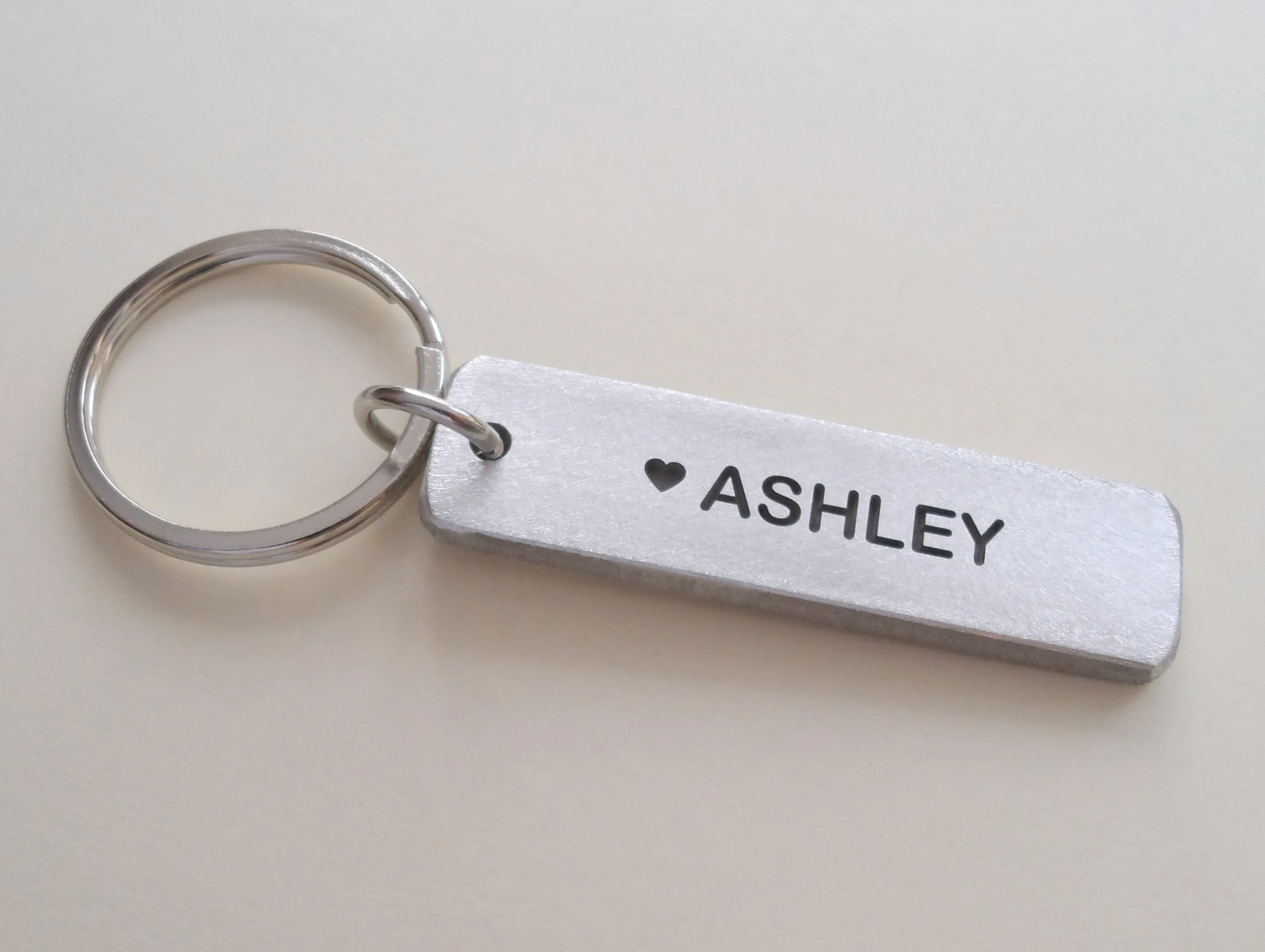 Anniversary Gift • Personalized "Hooked" w/ Anniversary Date Engraved on Aluminum Tag & Fish Hook Charm Keychain, Backside Options